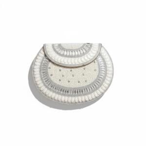Ramla White Silver Mosaic Evening Bag Statement Luxury